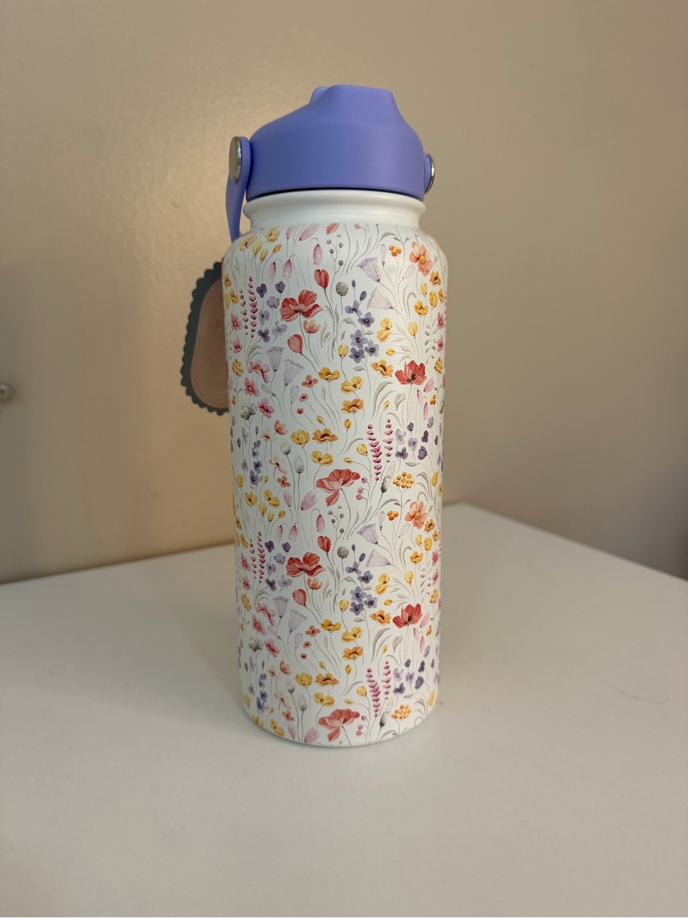 Aqua Lavender-Cap Floral Stainless Water Bottle